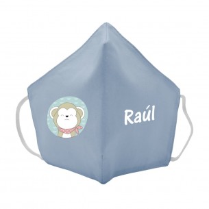 Mascarilla de tela MONO azul 02
