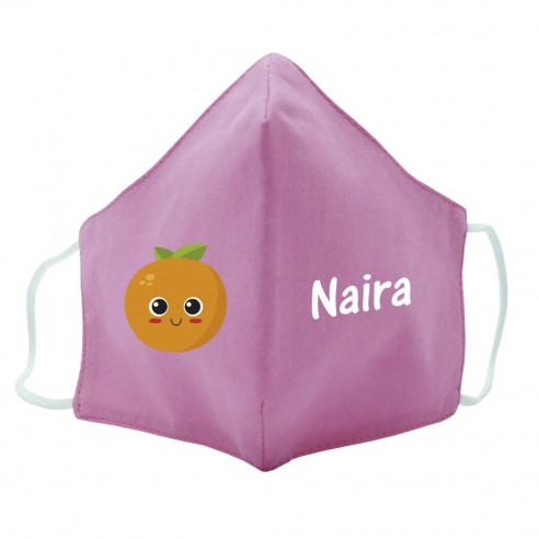 Mascarilla de tela NARANJA rosa 02
