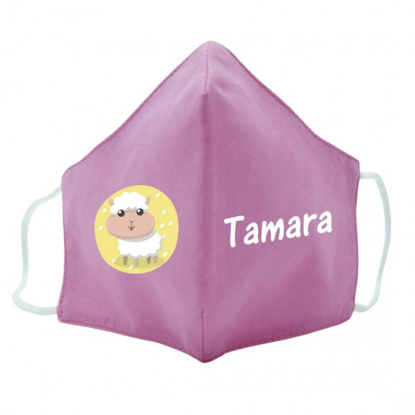 Mascarilla de tela OVEJA rosa 02