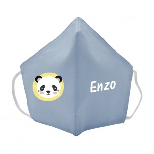 Mascarilla de tela PANDA azul 02
