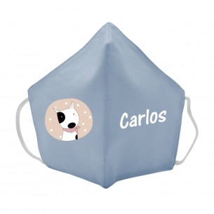 Mascarilla de tela PERROPAÑUELO azul 02