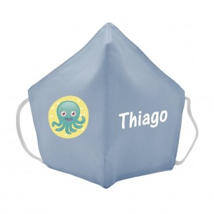 Mascarilla de tela PULPO azul 02
