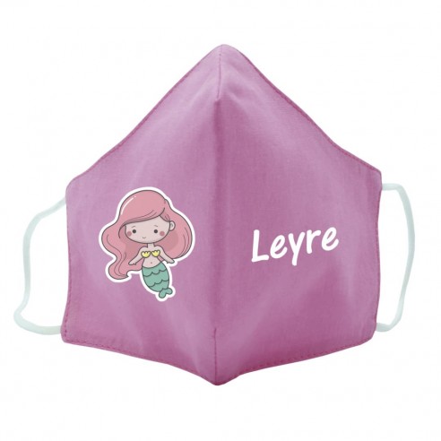 Mascarilla de tela SIRENA rosa 02