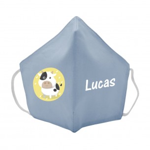 Mascarilla de tela VACA azul 02