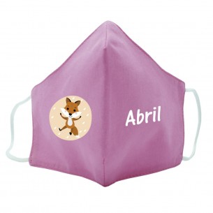 Mascarilla de tela ZORRO rosa 02