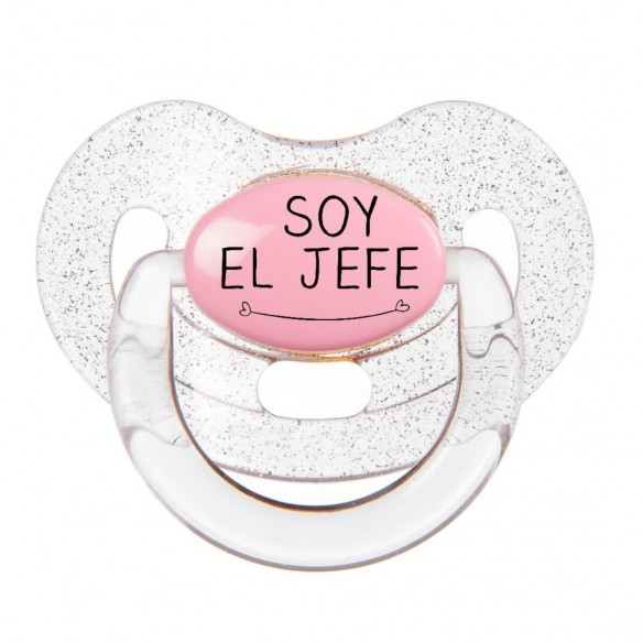 Chupete F135 Rosa con Purpurina