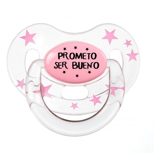 Chupete F139 Rosa/Transparente con Estrellas