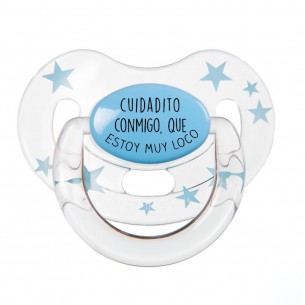 Chupete F155 Azul/Transparente con Estrellas