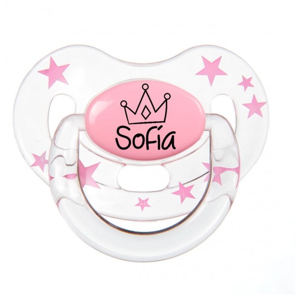 Chupete FPER-F158 Rosa/Transparente con Estrellas