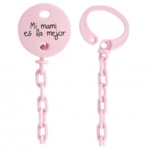 Cadena de chupete Frase F105  Blanco 2