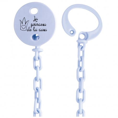 Cadena de chupete Frase F111  Azul
