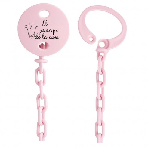 Cadena de chupete Frase F112  Rosa