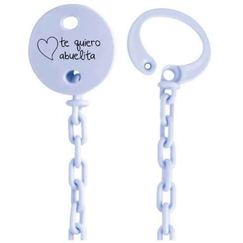 Cadena de chupete Frase F117  Azul