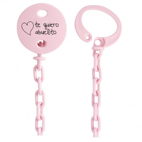 Cadena de chupete Frase F118  Rosa