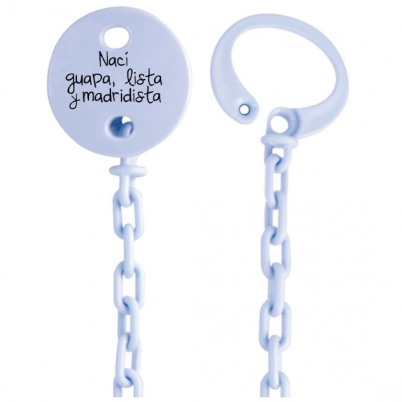 Cadena de chupete Frase F126  Azul
