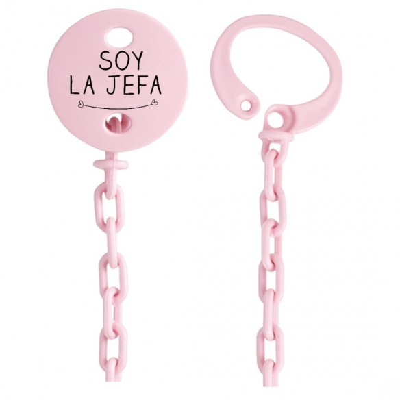 Cadena de chupete Frase F136  Rosa