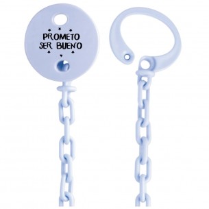 Cadena de chupete Frase F139  Azul