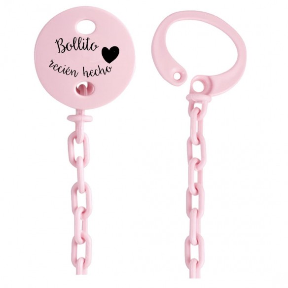Cadena de chupete Frase F141  Rosa