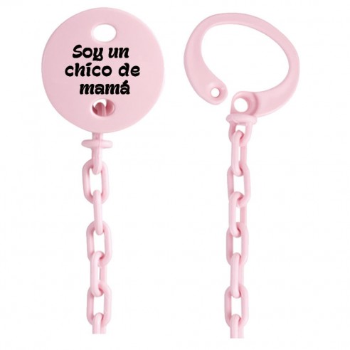 Cadena de chupete Frase F142  Rosa