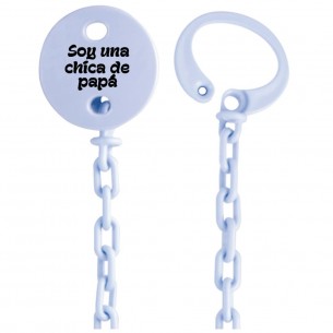 Cadena de chupete Frase F143  Azul