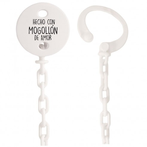 Cadena de chupete Frase F148  Blanco