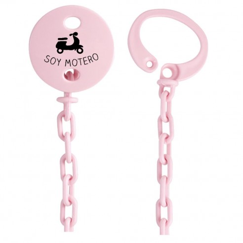 Cadena de chupete Frase F154  Rosa
