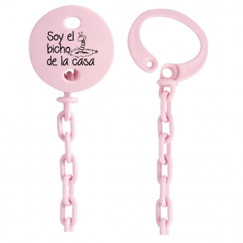 Cadena de chupete Frase F166  Rosa