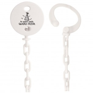 Cadena de chupete Frase F215  Rosa 2