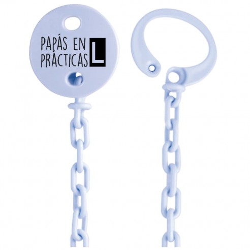 Cadena de chupete Frase F216  Azul