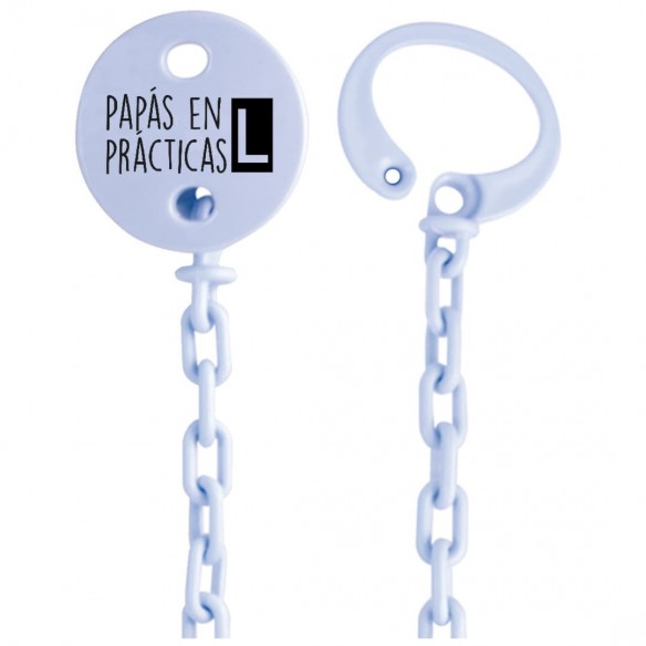 Cadena de chupete Frase F216  Azul