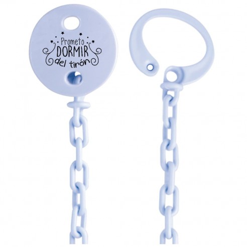 Cadena de chupete Frase F218  Azul