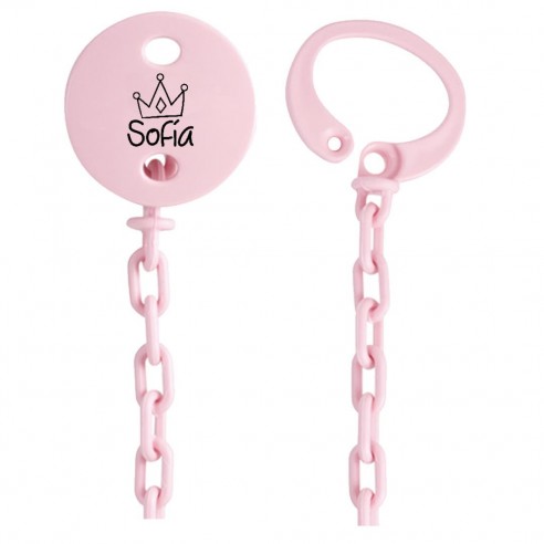 Cadena de chupete Frase FPER-F158  Rosa