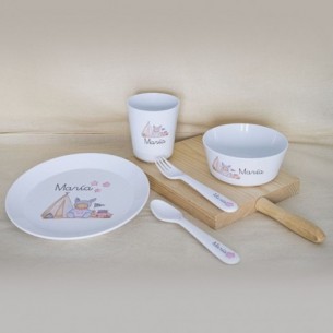 Vajilla Completa Camping Rosa