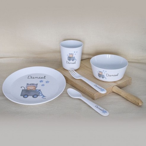 Vajilla Completa Juguetes Azul