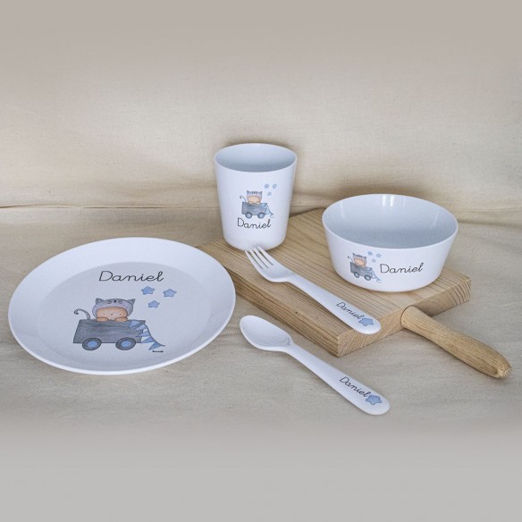 Vajilla Completa Juguetes Azul