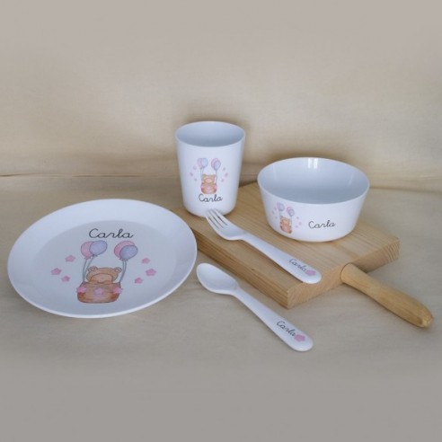 Vajilla Completa Globos Rosa