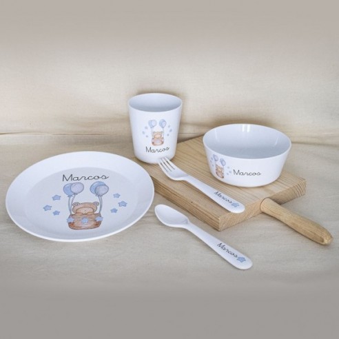 Vajilla Completa Globos Azul