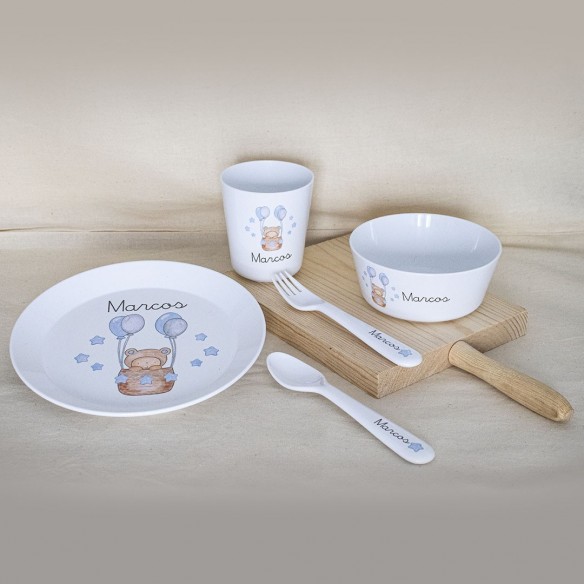 Vajilla Completa Globos Azul