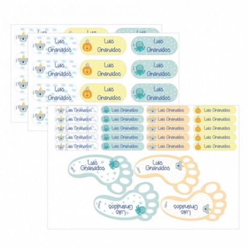 Etiqueta identificativa multiusos fiesta