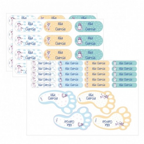Etiqueta identificativa multiusos unicornio