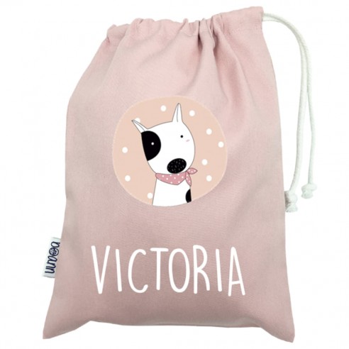 Talega mini con asas PERROPAÑUELO rosa 01