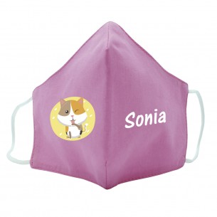 Mascarilla de tela GATO azul 02 2