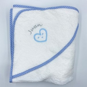 Capa baño corazon azul