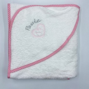 Capa baño corazon rosa